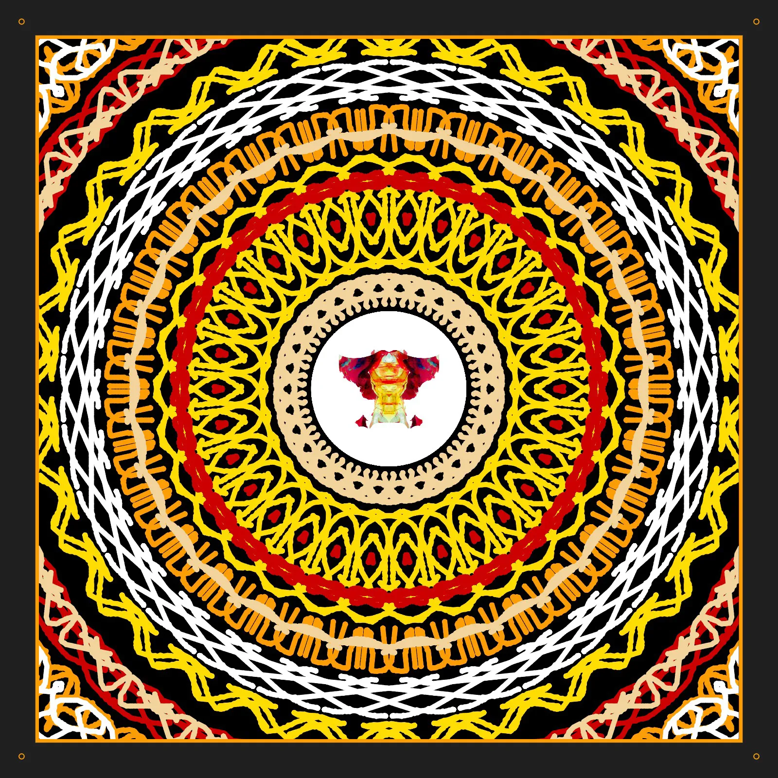 Regalia — generative digital art by Fabin Rasheed (2020). Explores the aesthetics of power, identity, and cultural heritage.