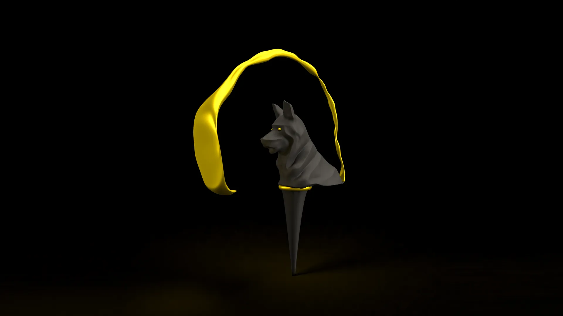 Smiling Hound — contemplative digital art by Fabin Rasheed (2022). Explores loyalty, instinct, and the animal nature underlying human consciousness.